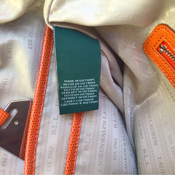 Ralph Lauren large orange handbag. EUC. - Picture 9 of 9